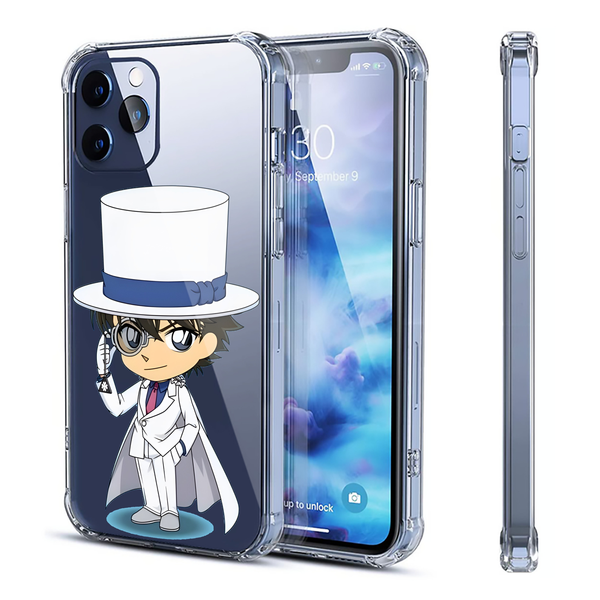 （画像用） 名探偵コナン くろば かいと Detective Conan Kuroba Kaito 【iPhone 12シリーズ対応】透明スマホケース（クリアソフトケース）